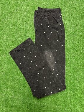Black Rhinestone Embellished Jeans